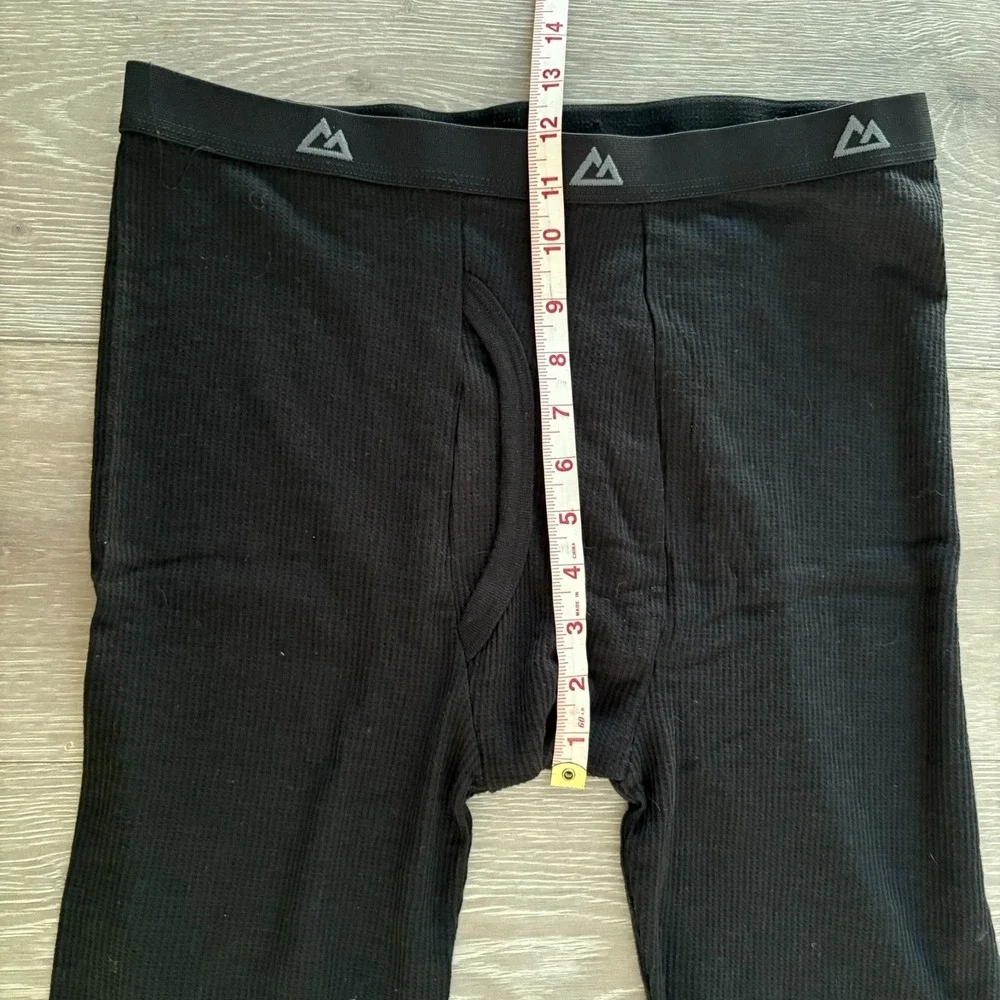 Mountain Ridge Mens Black‎ Soft Cozy Winter Warm Thermal Base Layer Pants Size L